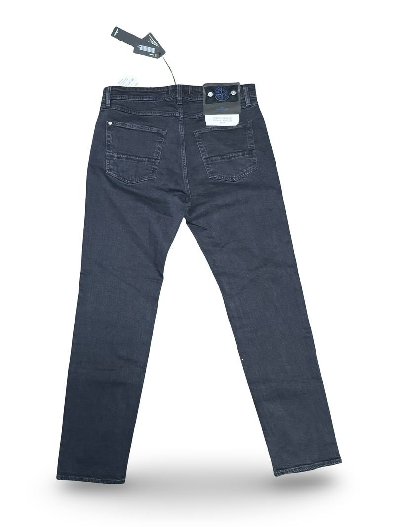 Stone Island Stretch Black Denim - Rinsed Jeans Type Slim