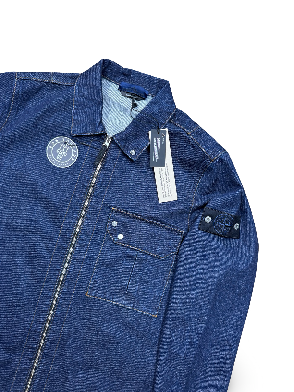 Stone Island Indigo Denim Rinsed Zip Overshirt