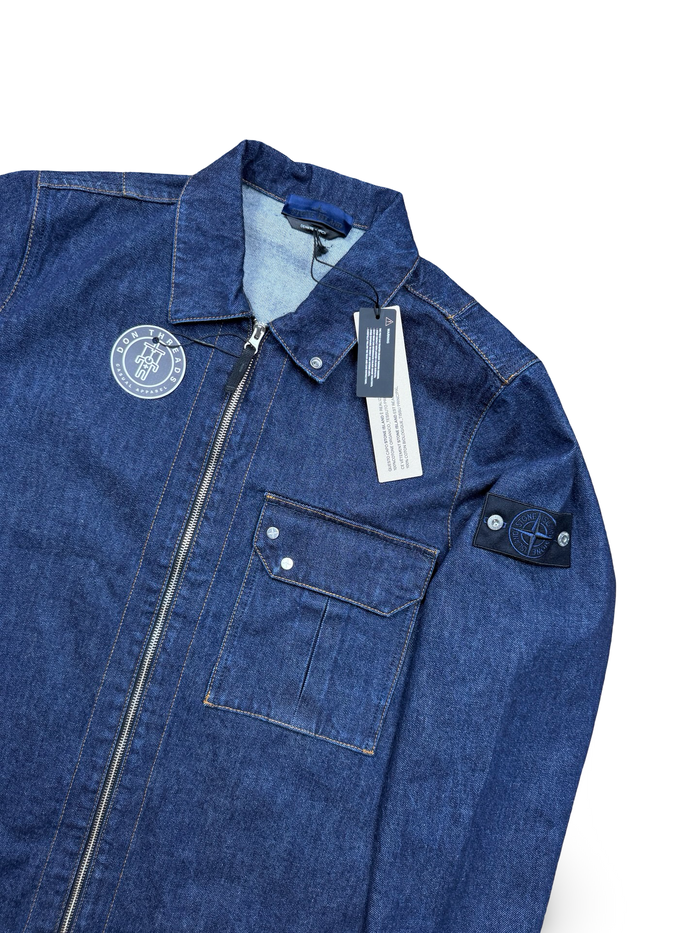 Stone Island Indigo Denim Rinsed Zip Overshirt