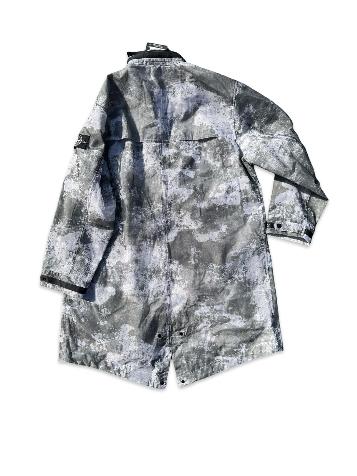 Stone Island Dissolving Grid Camo Mesh On Reflective Econyl Regenerated Nylon