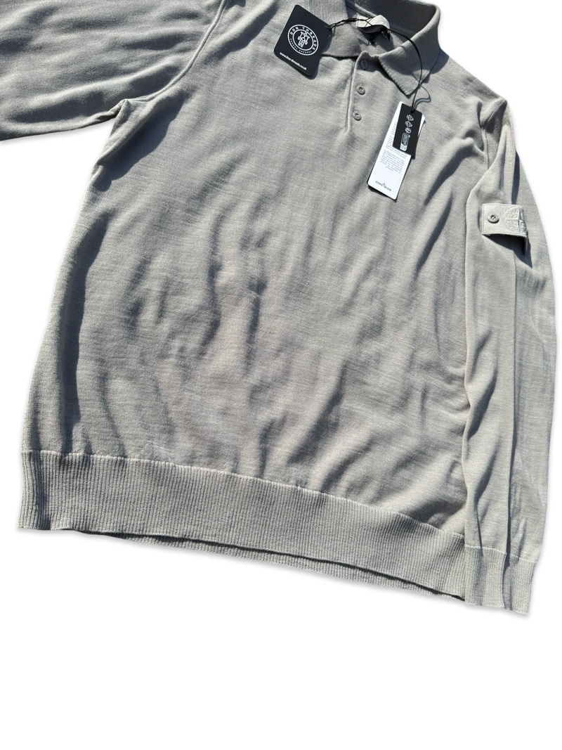 Stone Island Ghost Project Wool Long Sleeve Polo