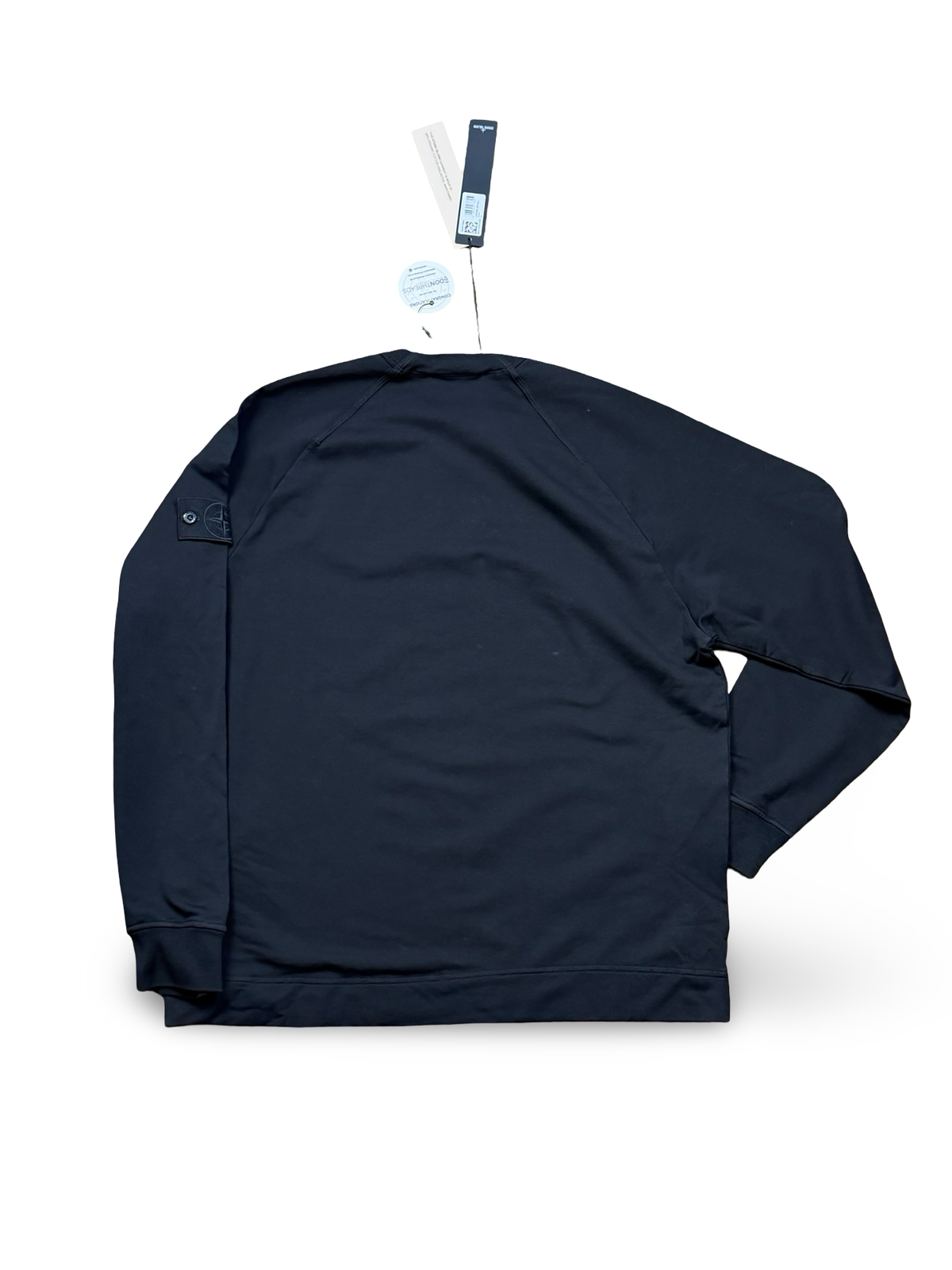 Stone Island Black Cotton Stretch Fleece Ghost Project Crewneck