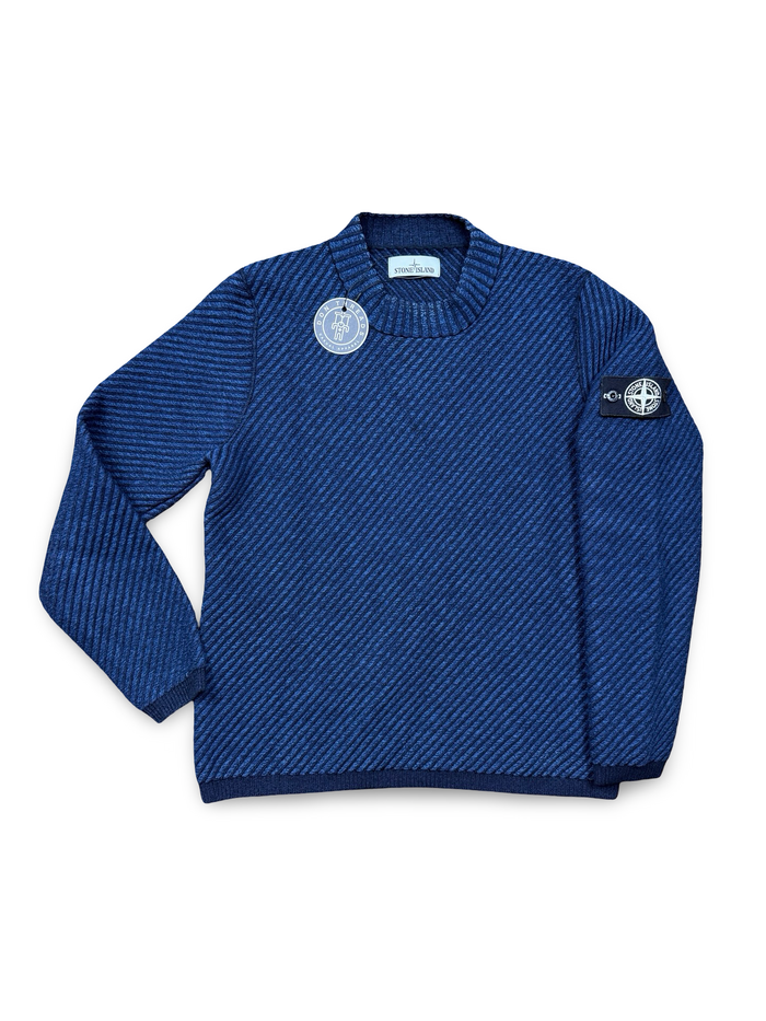 Stone Island Polypropylene Denim Knit Crewneck