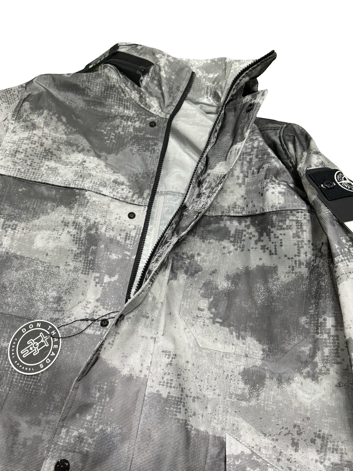 Stone Island Dissolving Grid Camo Mesh On Reflective Econyl Regenerated Nylon