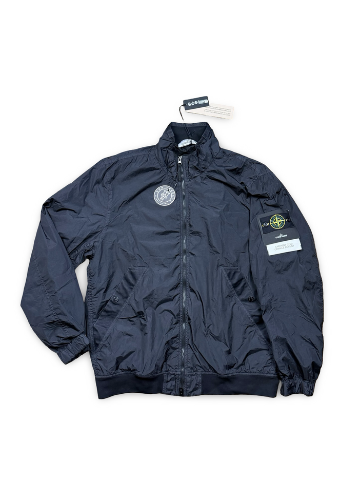 Stone Island Black Garment Dyed Crinkle Reps NY