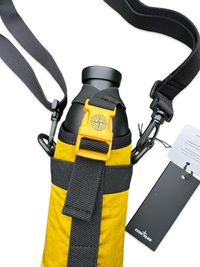 Stone Island Stainless Steel Bottle In Yellow Nylon Metal Pouch