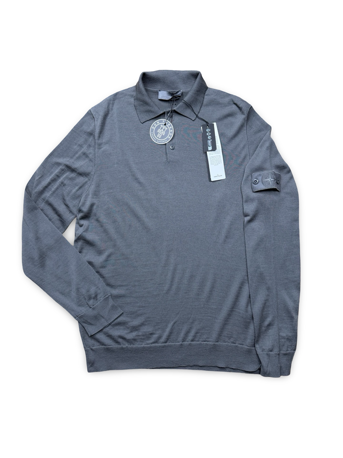 Stone Island Ghost Project Wool Long Sleeve Polo