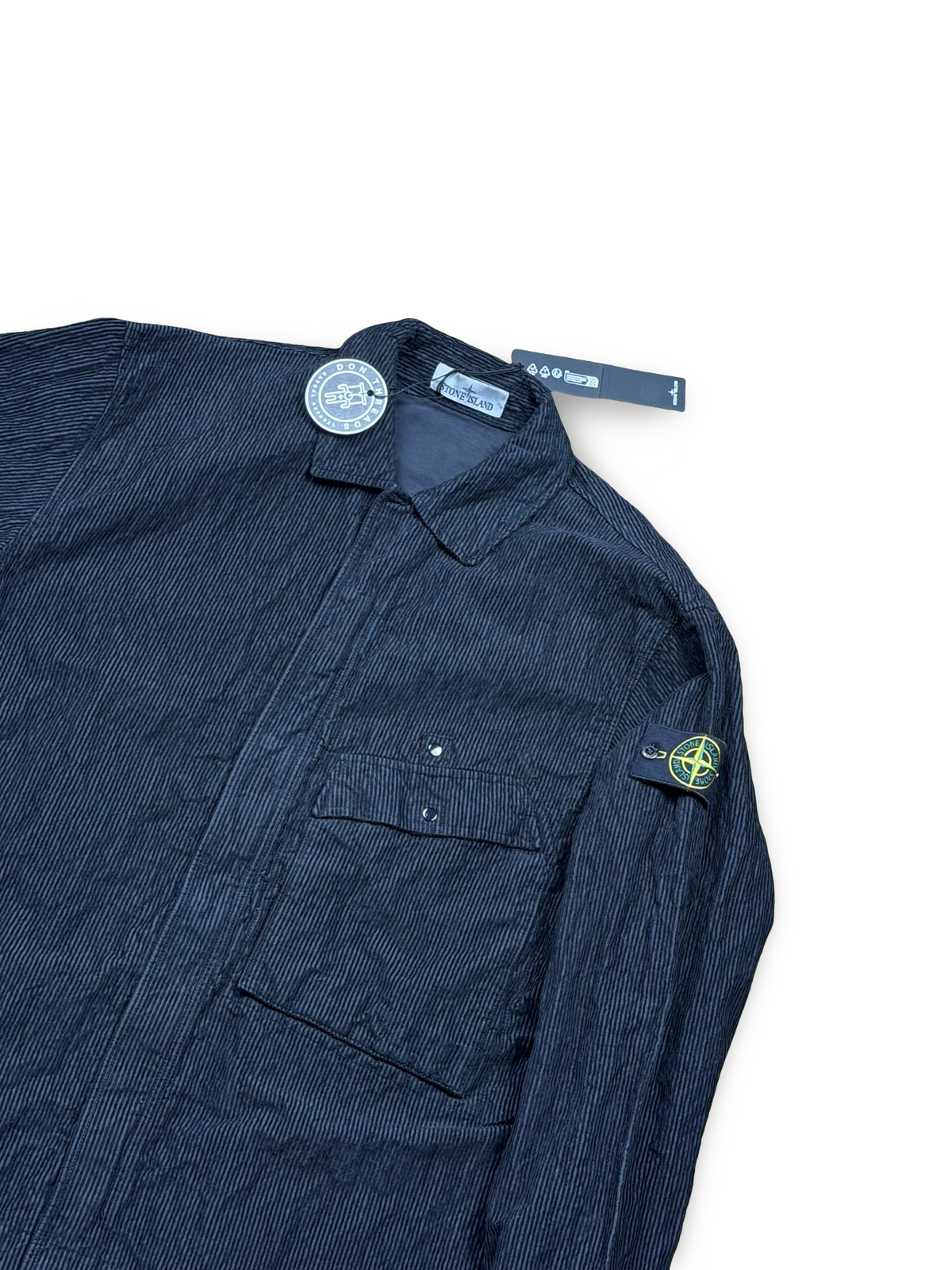 Stone Island Black Wrinkled Corduroy 500-TC Overshirt
