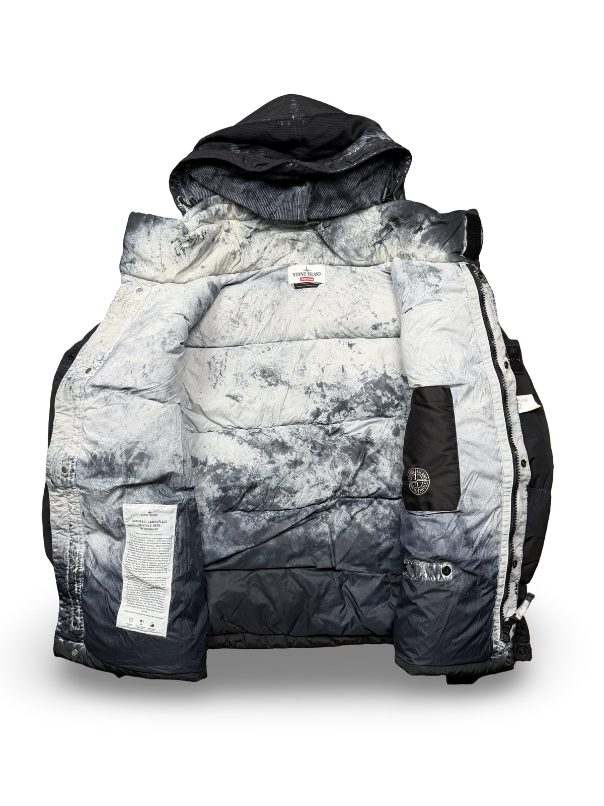 Stone Island x Supreme Paintball Camouflage Crinkle Reps NY Down-TC