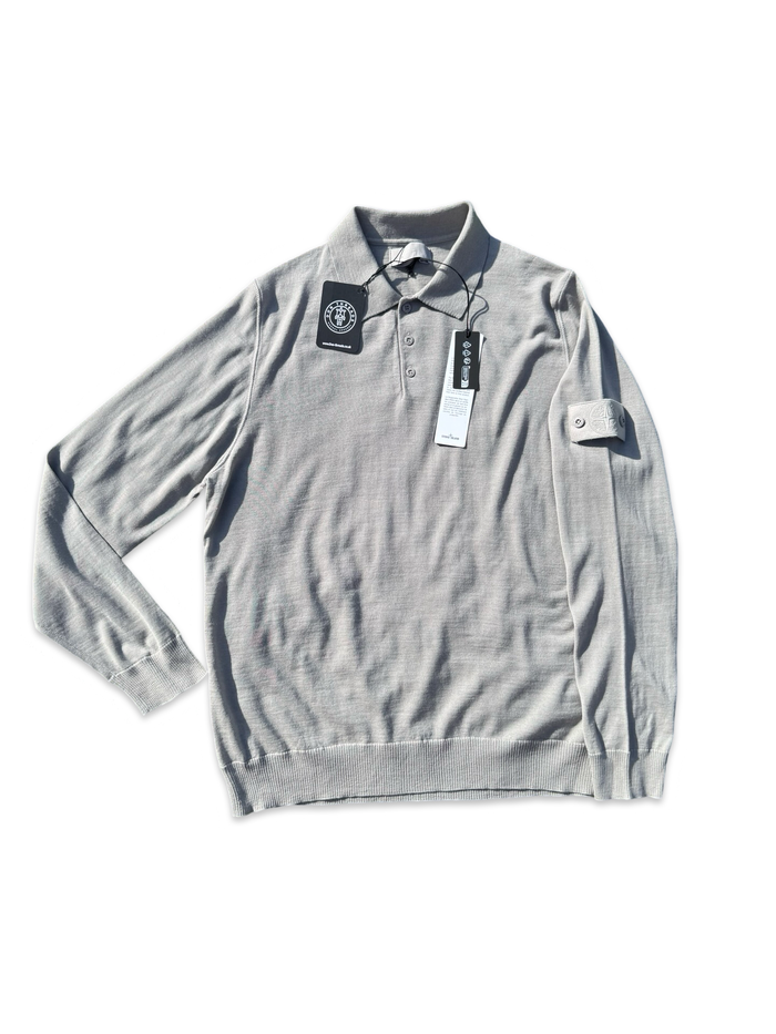 Stone Island Ghost Project Wool Long Sleeve Polo