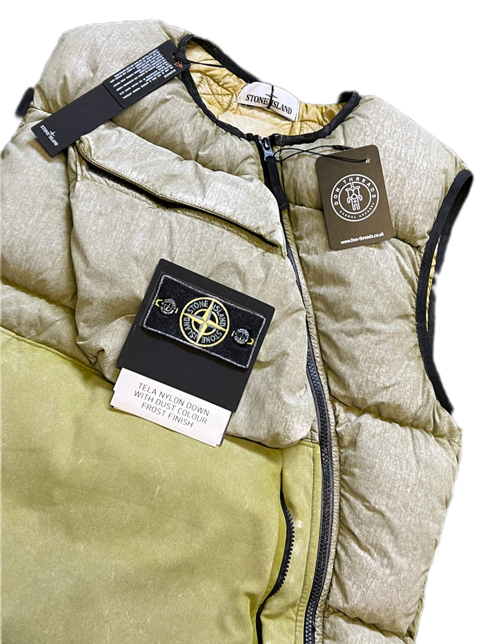 Stone Island Tela Nylon Down With Dust Colour Frost Finish Gilet BNWT