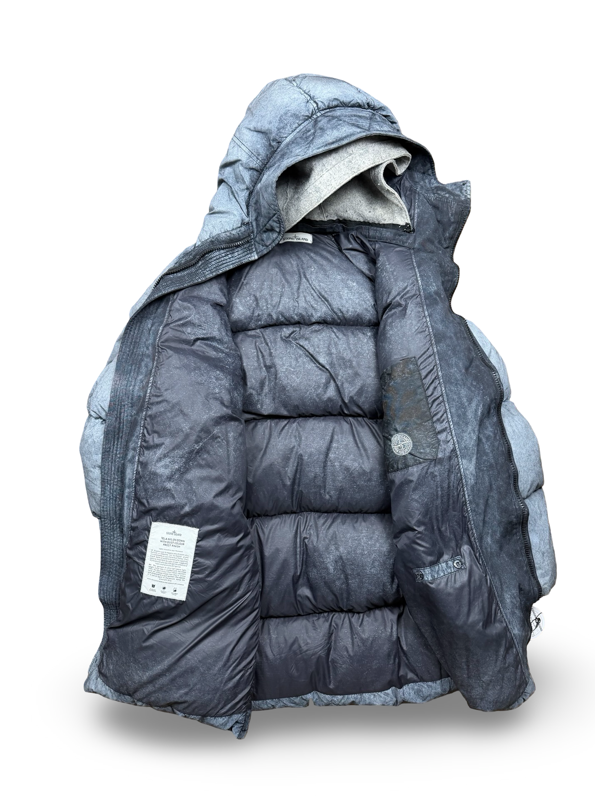 Stone Island Tela Nylon Down With Dust Colour Frost Finish With Hood Liner