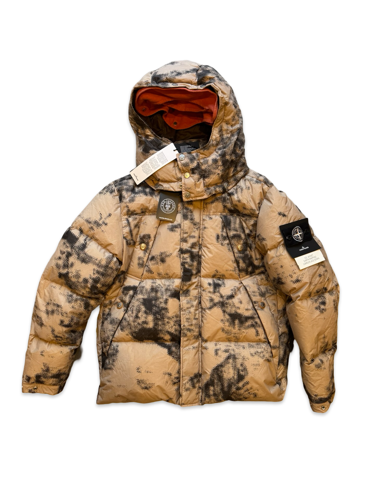 Stone Island Ice Jacket Earth Mapping Camouflage Down