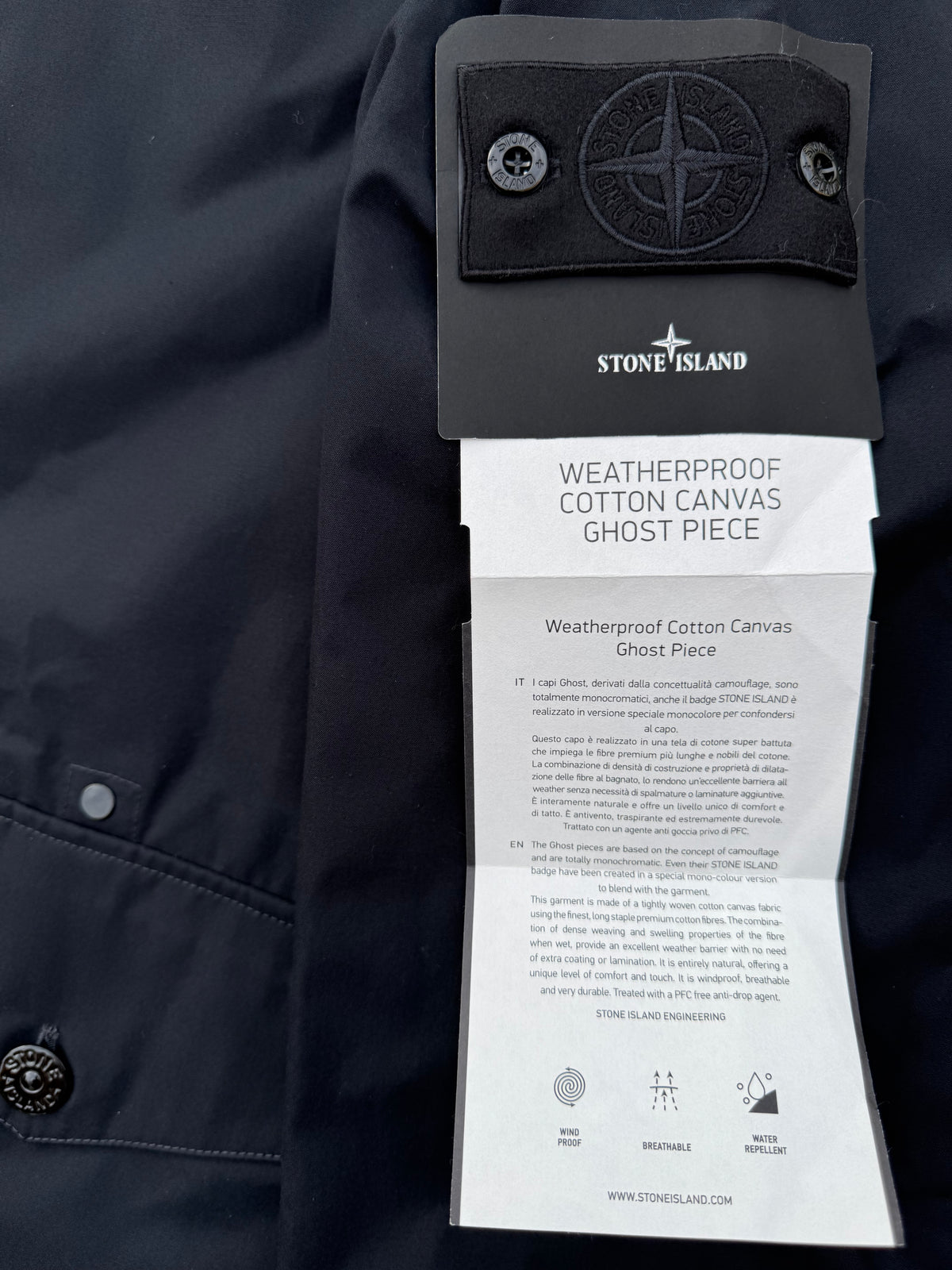 Stone Island Weatherproof Cotton Canvas Ghost Piece