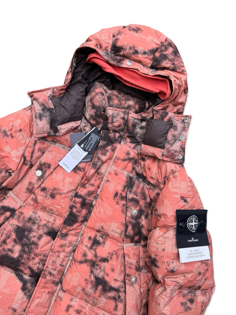 Stone Island Ice Jacket Earth Mapping Camouflage Down