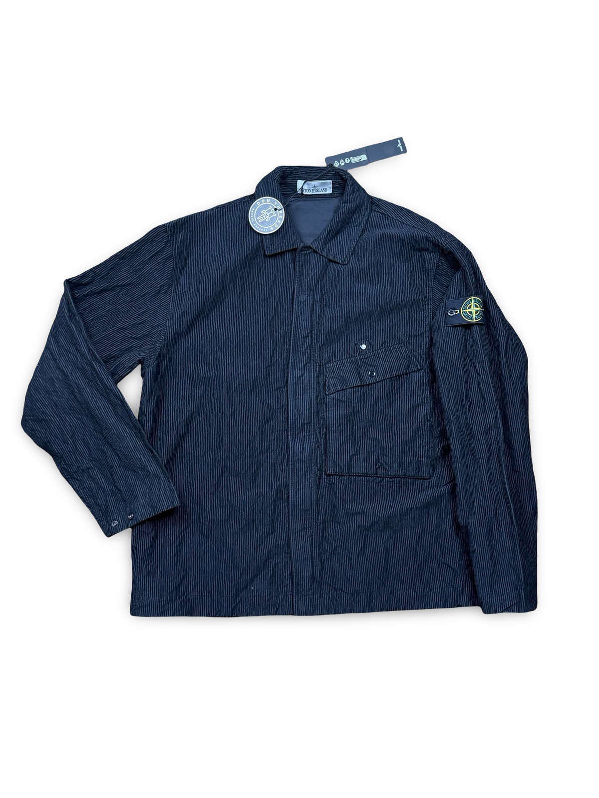 Stone Island Black Wrinkled Corduroy 500-TC Overshirt