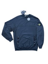 Stone Island Black Nylon Panel Crewneck