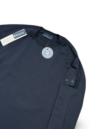Stone Island Black Cotton Stretch Fleece Ghost Project Crewneck