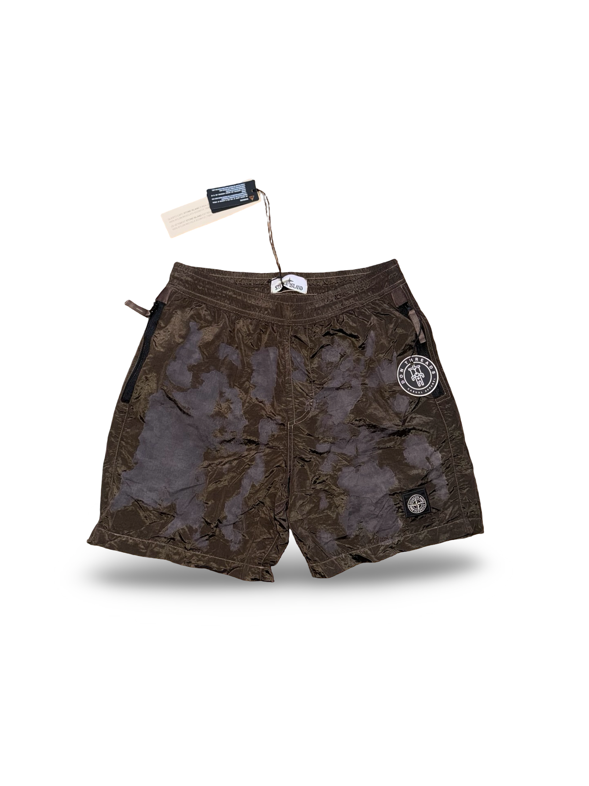 Stone Island Hand Printed Camouflage Nylon Metal Shorts
