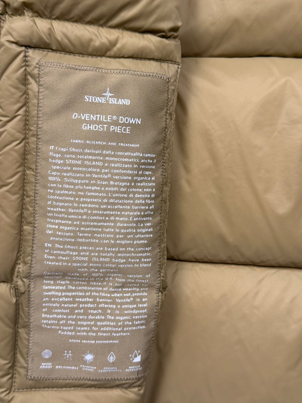 Stone Island O-Ventile Down Ghost Piece