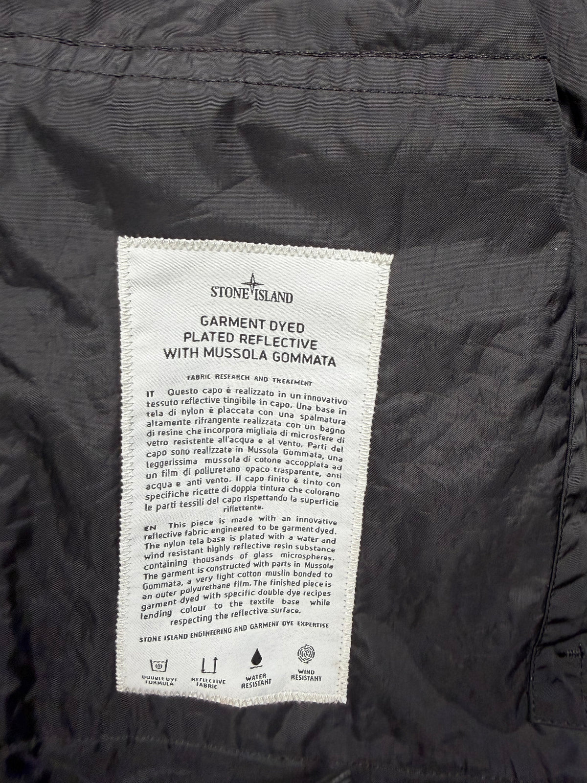Stone Island Garment Dyed Plated Reflective With Mussola Gomata