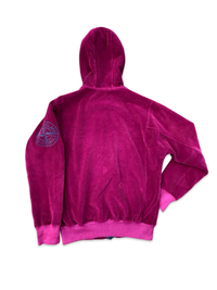 Stone Island Embroidered Logo Corduroy Zip Up Hoodie