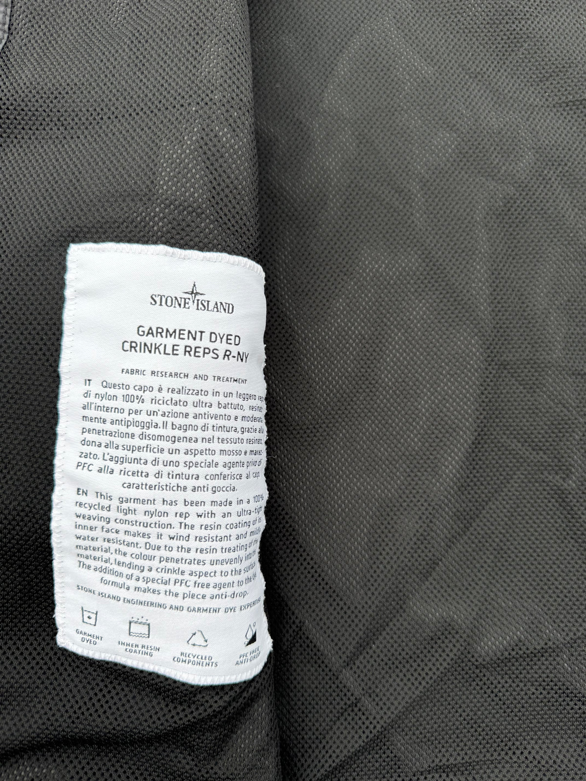 Stone Island Garment Dyed Crinkle Reps R-NY