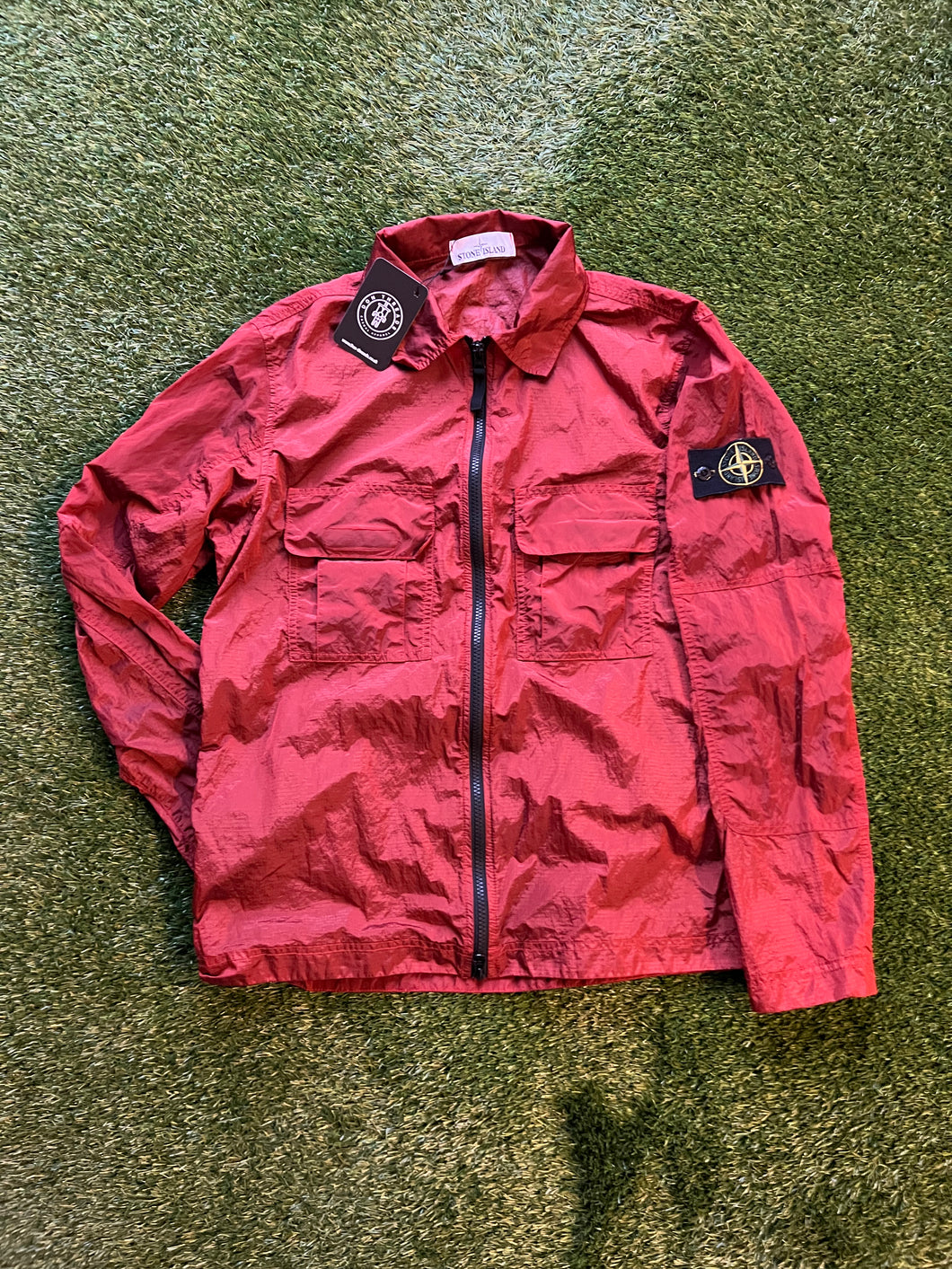 Stone island nylon metal overshirt red sales
