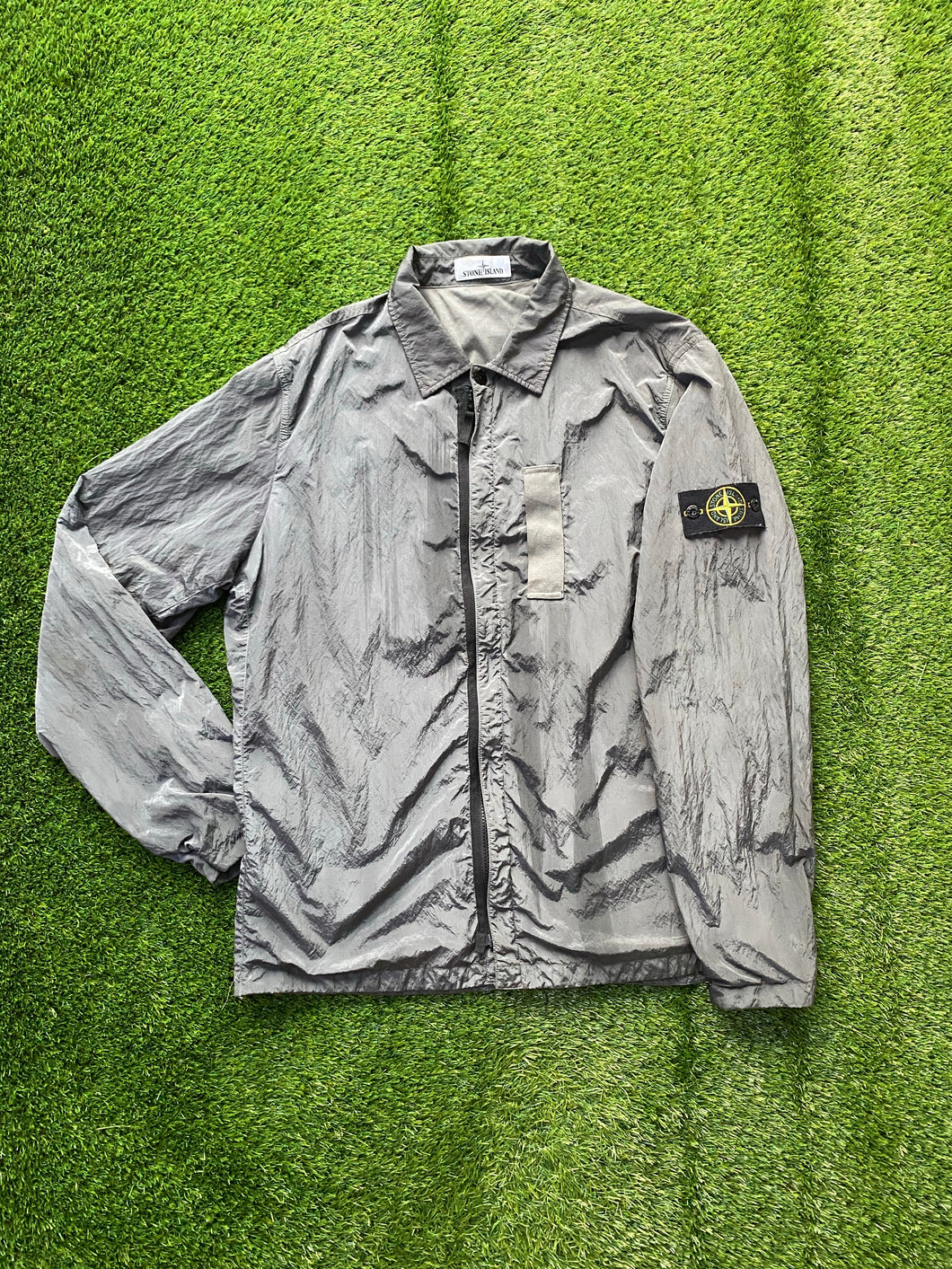 Stone island cheap silver overshirt